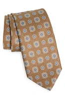 David Donahue Geometric Medallion Silk Tie in Dune at Nordstrom