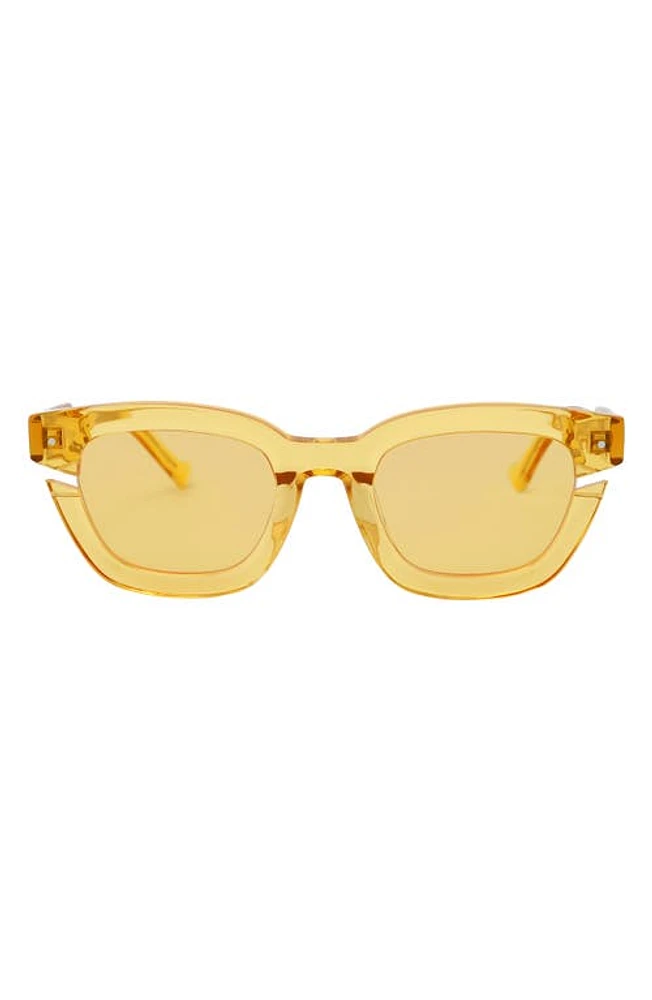 Grey Ant Bowtie Cutout 50mm Square Sunglasses in Yellow/Yellow at Nordstrom