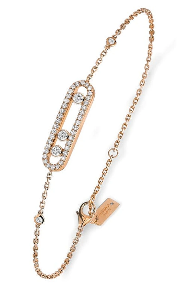 Messika Baby Pavé Move Diamond Bracelet in Rose Gold at Nordstrom