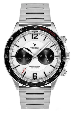 Vincero Apex Chronograph Bracelet Watch, 42mm in Silver/Black at Nordstrom