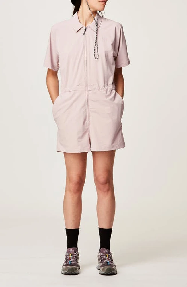 Picture Organic Clothing Genohas Water Repellent Stretch Romper Shadow Gray at Nordstrom,