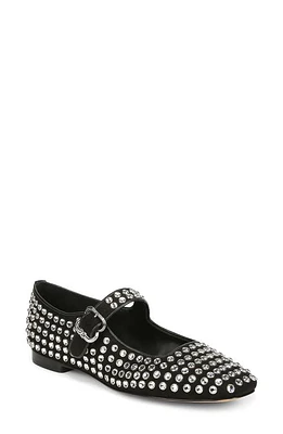 Sam Edelman Michaela Rhinestone Mary Jane Flat Black at Nordstrom,