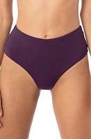 Maaji Reversible Dark Grape & Floral Bikini Bottoms Purple at Nordstrom,