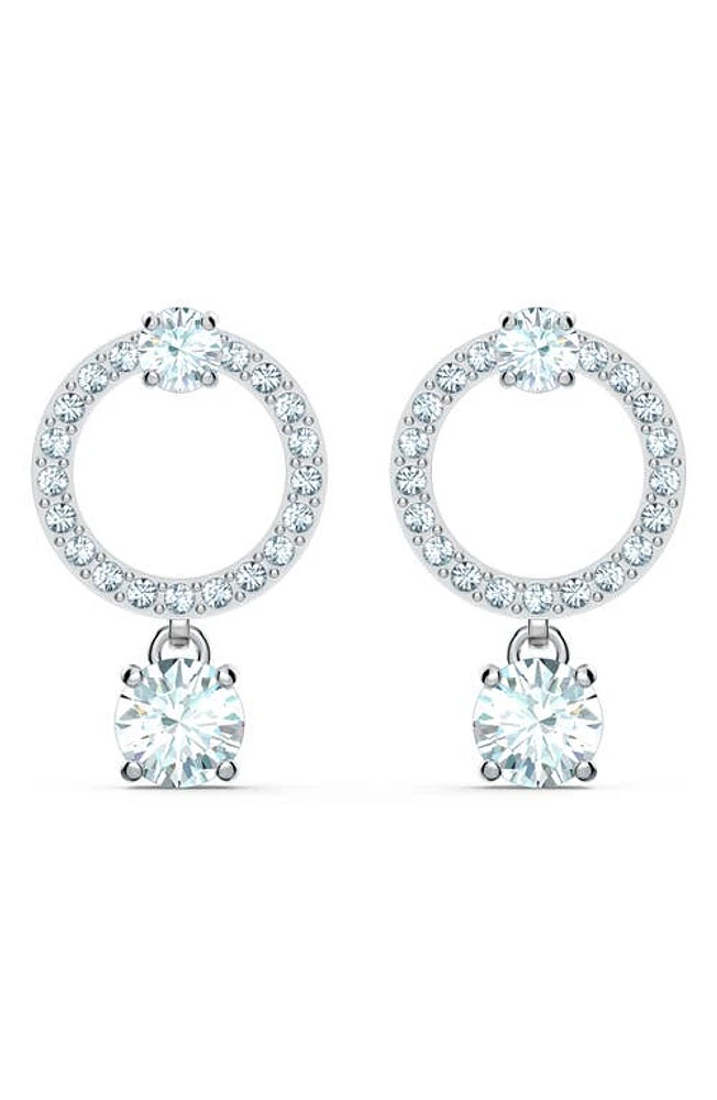 Swarovski Attract Circle Stud Earrings in Silver /Clear Crystal at Nordstrom