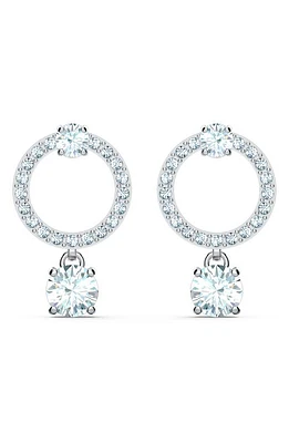 Swarovski Attract Circle Stud Earrings in Silver /Clear Crystal at Nordstrom