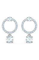 Swarovski Attract Circle Stud Earrings in Silver /Clear Crystal at Nordstrom