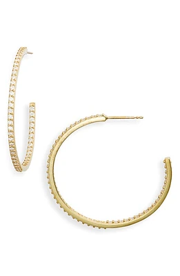 SHYMI Cubic Zirconia Pavé Inside Out Hoop Earrings in Gold/White at Nordstrom