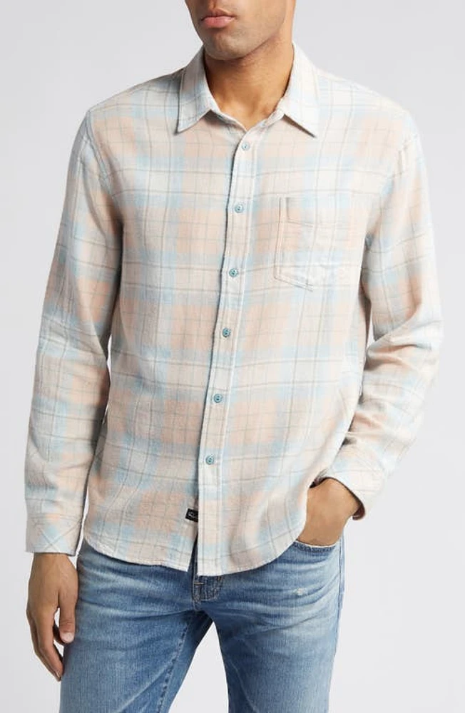 Rails Lennox Relaxed Fit Plaid Button-Up Shirt Teal Canteloupe Melange at Nordstrom,