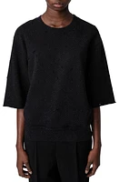 Zadig & Voltaire Edmond Destroy Strass Oversize Cotton T-Shirt Noir at Nordstrom,