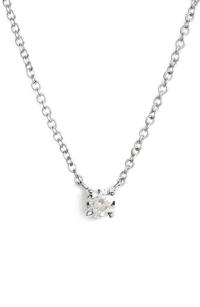 Bony Levy Petite Liora Diamond Solitaire Pendant Necklace in White Gold at Nordstrom, Size 18 In