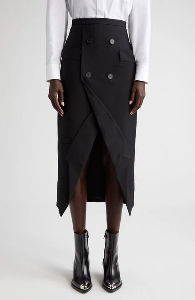 Alexander McQueen Upside Down Tuxedo Skirt in Black at Nordstrom, Size 6 Us