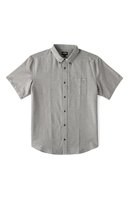 Billabong Kids' All Day Short Sleeve Button-Down Shirt Light Grey at