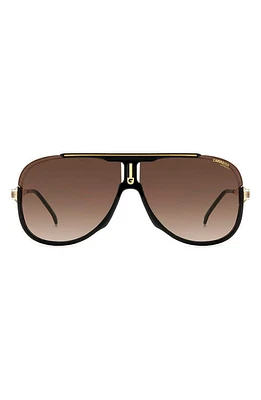 Carrera Eyewear 64mm Oversize Aviator Sunglasses in Black Gold/Brown Gradient at Nordstrom