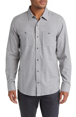 TravisMathew Cloud Flannel Button-Up Shirt Heather at Nordstrom,