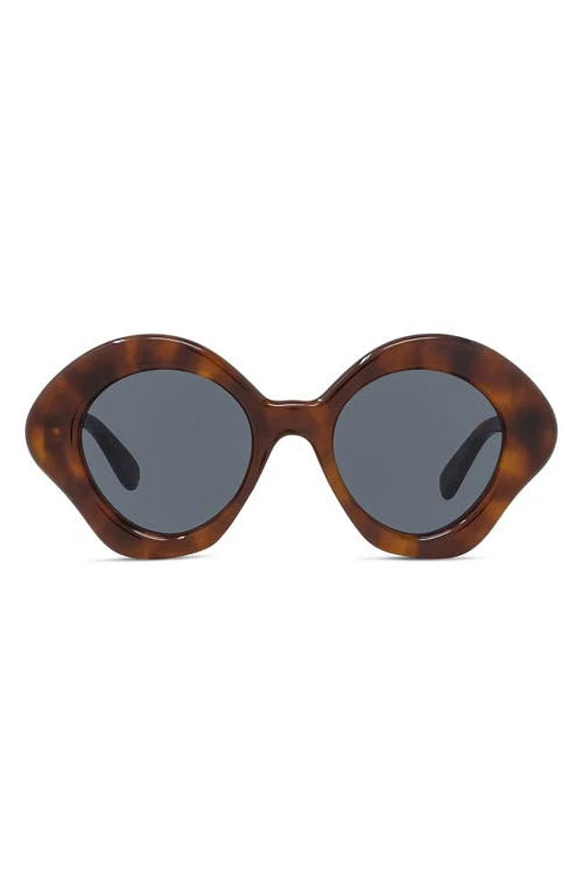 Loewe Curvy 49mm Small Geometric Sunglasses in Blonde Havana /Blue at Nordstrom