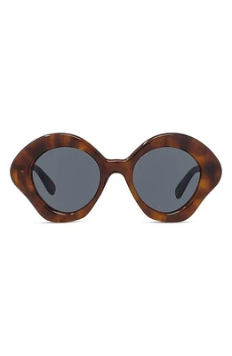 Loewe Curvy 49mm Small Geometric Sunglasses in Blonde Havana /Blue at Nordstrom