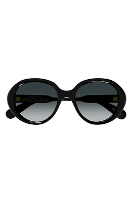 Chloé 53mm Gradient Round Sunglasses in Black at Nordstrom