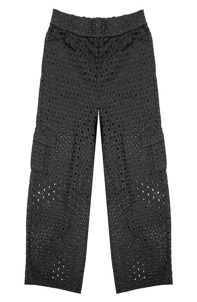 MIA New York Kids' Eyelet Cotton Cargo Pants Black at