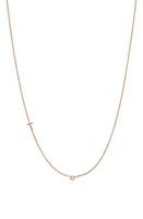 BYCHARI Asymmetric Initial & Diamond Pendant Necklace in 14K Rose Gold-T at Nordstrom