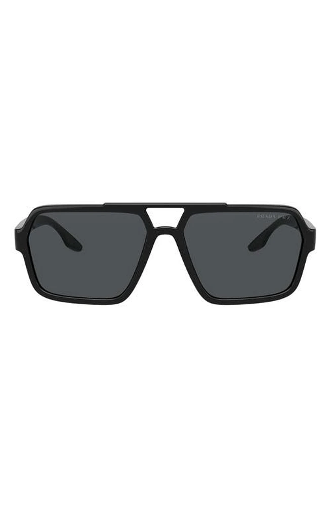 PRADA SPORT 59mm Rectangle Sunglasses in Black at Nordstrom