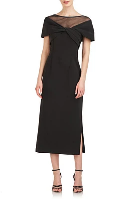 JS Collections Tillie Illusion Lace Detail Sheath Dress Black at Nordstrom,