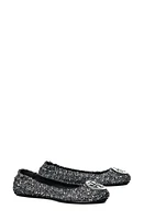 Tory Burch Minnie Travel Ballet Flat Silver Confetti /Gunmetal at Nordstrom,