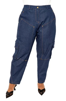 BUXOM COUTURE Straight Leg Carpenter Jeans Denim Blue at Nordstrom, X