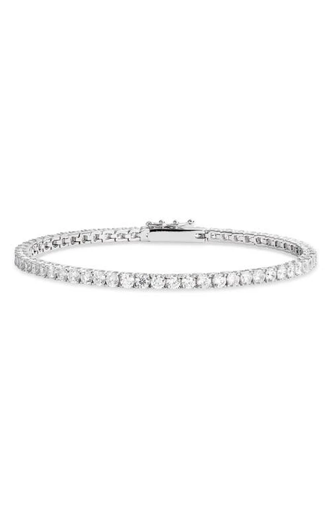 Nordstrom Cubic Zirconia Tennis Bracelet in Clear- Silver at Nordstrom