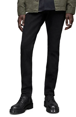 AllSaints Rex Slim Fit Jeans Jet Black at Nordstrom, X 32