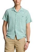 Polo Ralph Lauren Linen & Cotton Camp Shirt in Celadon at Nordstrom, Size X-Large