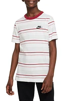 Nike Kids' Sportswear Stripe Cotton Logo T-Shirt at