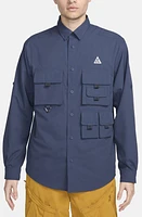 Nike Dri-FIT ACG UV Devastation Performance Button-Up Trail Shirt Thunder Blue/Summit White at Nordstrom,