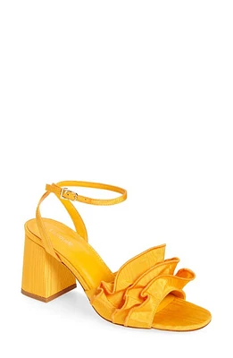 Larroudé Selena Ruffle Ankle Strap Sandal Mango at Nordstrom,