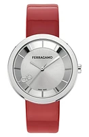 FERRAGAMO Curve V2 Leather Strap Watch