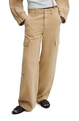 MANGO Cargo Cotton Pants Medium Brown at Nordstrom,