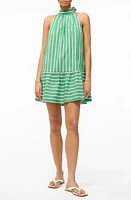 STAUD Marlowe Stripe Stretch Shift Minidress Seaweed at Nordstrom,