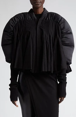 Rick Owens Duvetessa Mixed Media Crop Jacket Black at Nordstrom, Us