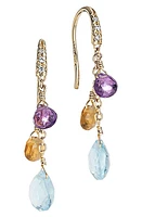 Marco Bicego Paradise 18K Yellow Gold Diamond Topaz & Semiprecious Stones Short Drop Earrings at Nordstrom