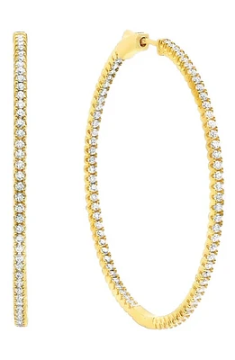 Crislu Large Pavé Cubic Zirconia Hoop Earrings in 18Kt Yellow Gold at Nordstrom