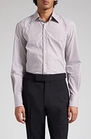 TOM FORD Slim Fit Ladder Stripe Button-Up Shirt White/Medium Brown at Nordstrom, Eu