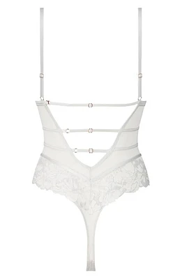 Hunkemöller Ditte Lace & Mesh Teddy Snow White at Nordstrom,