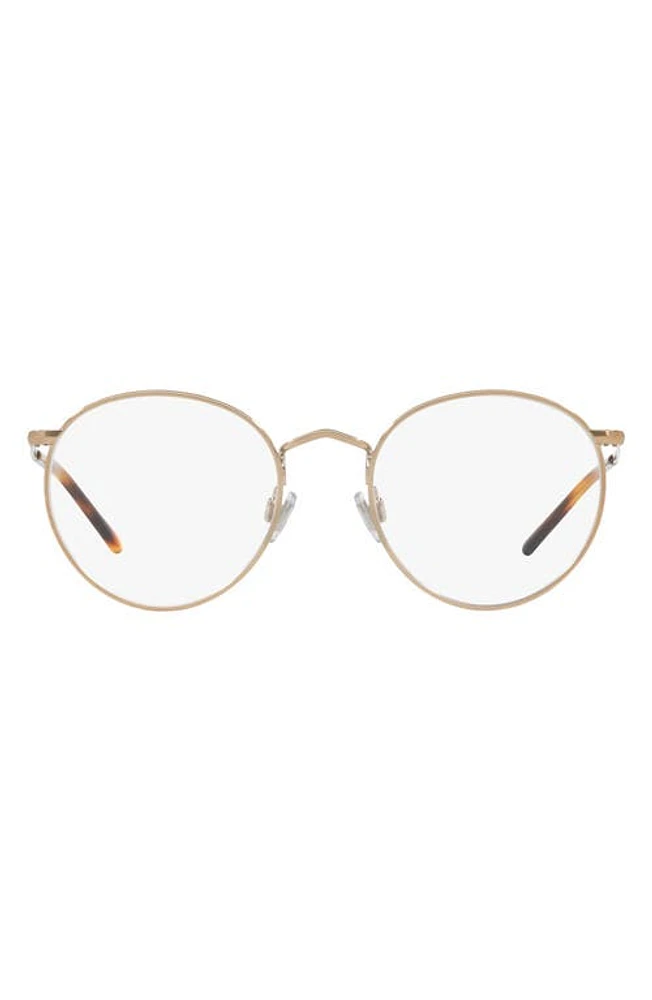 Polo Ralph Lauren 48mm Round Optical Glasses in Rose Gold at Nordstrom