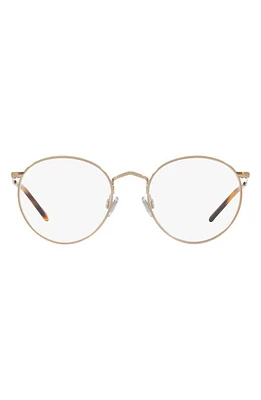 Polo Ralph Lauren 48mm Round Optical Glasses in Rose Gold at Nordstrom