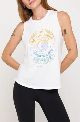 Spiritual Gangster The Light Jade Cotton Blend Tank White at Nordstrom,