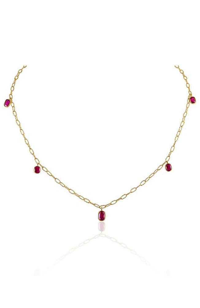 Mindi Mond Ruby Tinsel Charm Chain Necklace in Yellow Gold/Ruby at Nordstrom