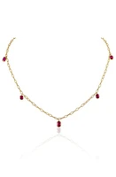 Mindi Mond Ruby Tinsel Charm Chain Necklace in Yellow Gold/Ruby at Nordstrom