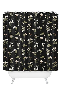 Deny Designs Pineberries Botanical Shower Curtain in Black at Nordstrom