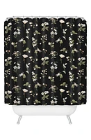 Deny Designs Pineberries Botanical Shower Curtain in Black at Nordstrom