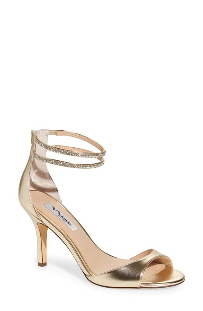 Nina Viktora Ankle Strap Sandal Metal at Nordstrom,