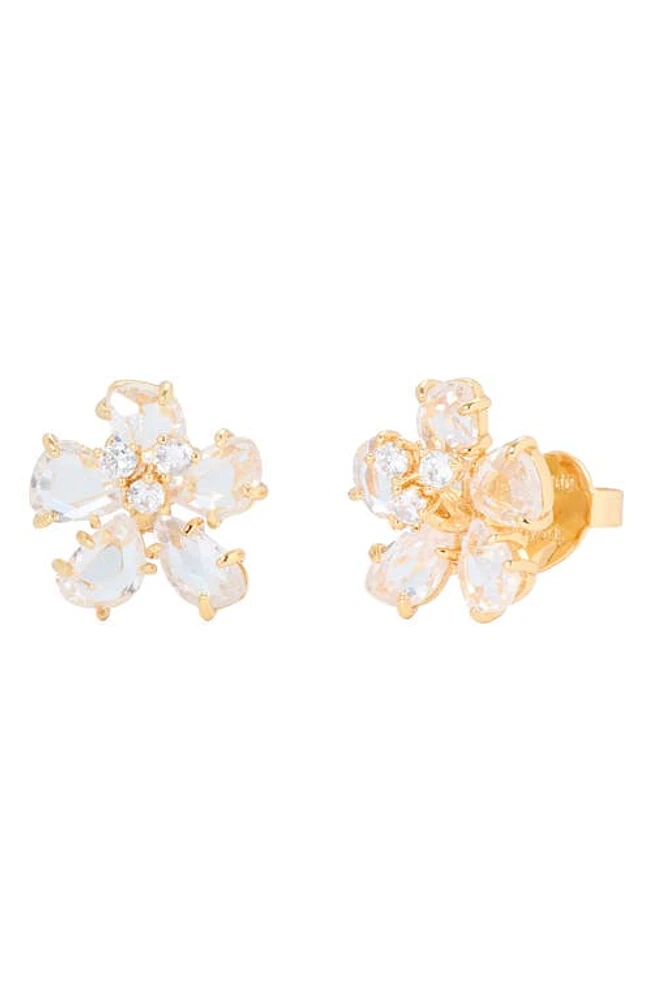 Kate Spade New York flower stud earrings in Clear/Gold at Nordstrom